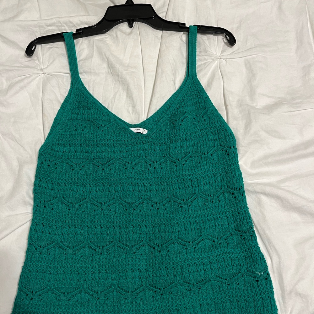 Green Crochet Tank Top